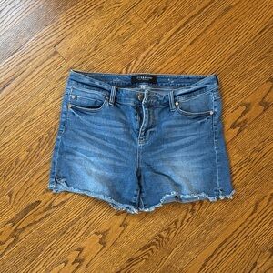 Liverpool Jeans Company Women's Distressed Blue Jean Shorts